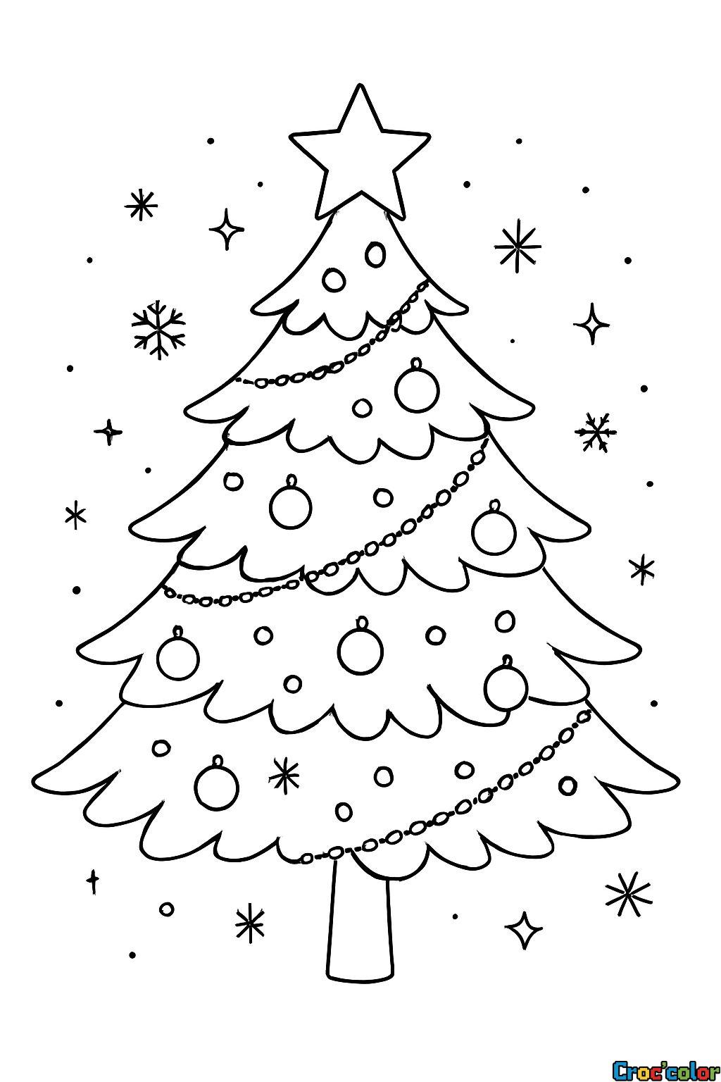 Sapin de Noël à colorier