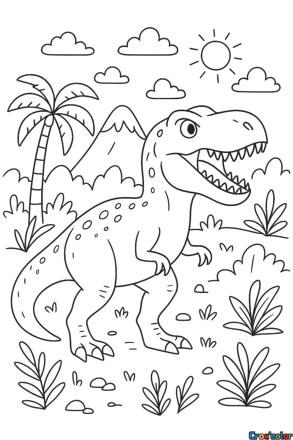 Tyrannosaure à colorier