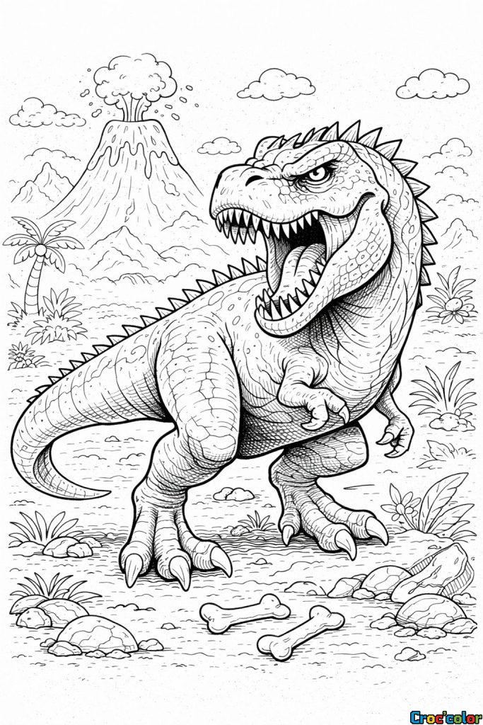 Coloriage T-Rex : Le Roi des Dinosaures à Imprimer