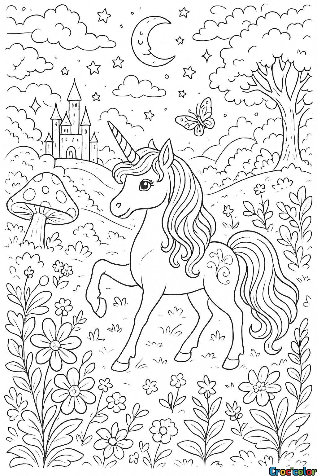 Coloriage Licorne Magique : Un Voyage au Pays des Rêves à Imprimer