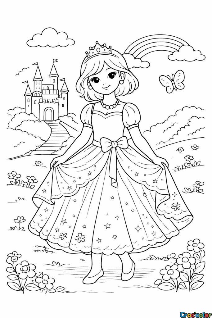 Coloriage Princesse Magique : Un Voyage Féerique à Imprimer