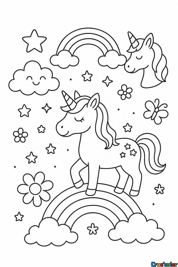 Licorne à colorier