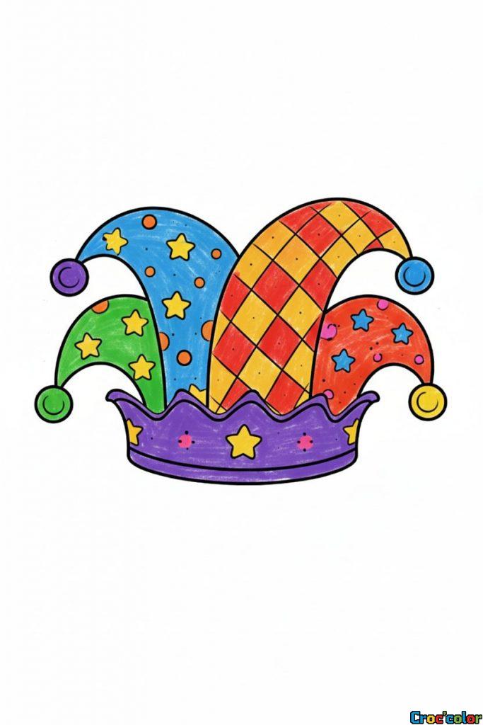Coloriage Chapeau de Bouffon : Un Accessoire de Fête Rigolo à Imprimer