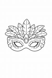 Coloriage Masque de Carnaval à Plumes : Une Activité Créative pour Mardi Gras