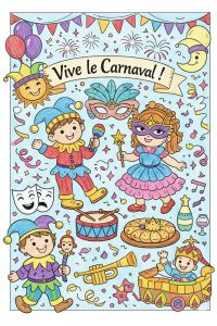 Illustration de la catégorie Coloriages Carnaval : Un festival de couleurs à imprimer !