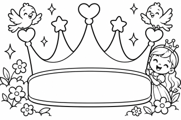 Couronne enchantée et princesse joyeuse