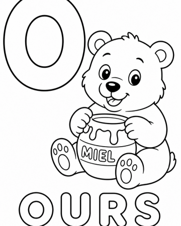 Coloriage Lettre O comme Ours : Abécédaire Ludique pour Maternelle