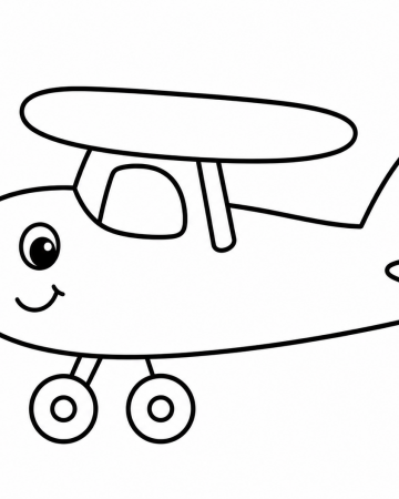 Coloriage Avion Bébé Facile Maternelle - Dessin Petit Avion Rigolo à Imprimer Gratuit