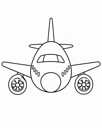 Coloriage Avion de Face Facile Maternelle - Dessin Avion de Ligne à Imprimer Gratuit