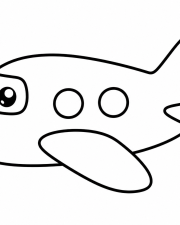 Coloriage Avion Facile Maternelle - Dessin Petit Avion Rigolo à Imprimer Gratuit