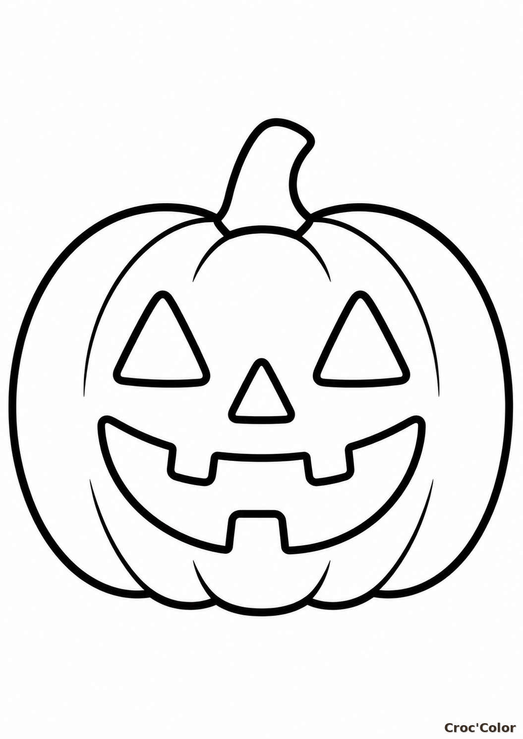Coloriage Citrouille Halloween Facile Maternelle - Dessin Jack-o'-lantern à Imprimer Gratuit