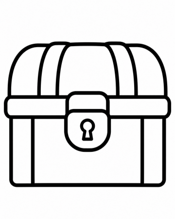 Coloriage Coffre au Trésor Facile Maternelle - Dessin Coffre Pirate Simple à Imprimer Gratuit