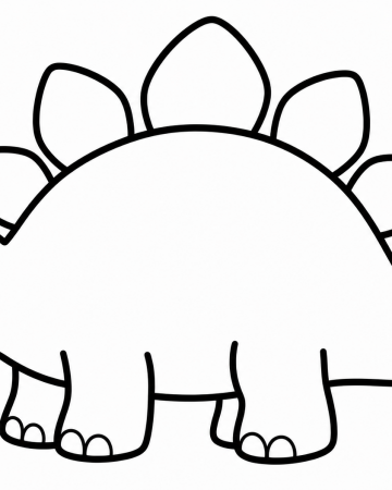Coloriage Dinosaure Facile Maternelle - Dessin Petit Stégosaure Simple à Imprimer Gratuit