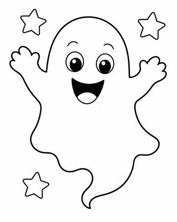 Coloriage Fantôme Facile Maternelle - Dessin Petit Fantôme Halloween à Imprimer Gratuit