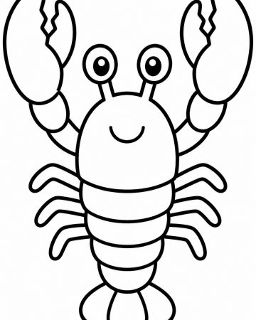 Coloriage Homard Mignon Maternelle - Dessin Écrevisse Facile à Imprimer Gratuit