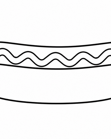 Coloriage Hot-Dog Facile Maternelle - Dessin Sandwich Simple à Imprimer Gratuit