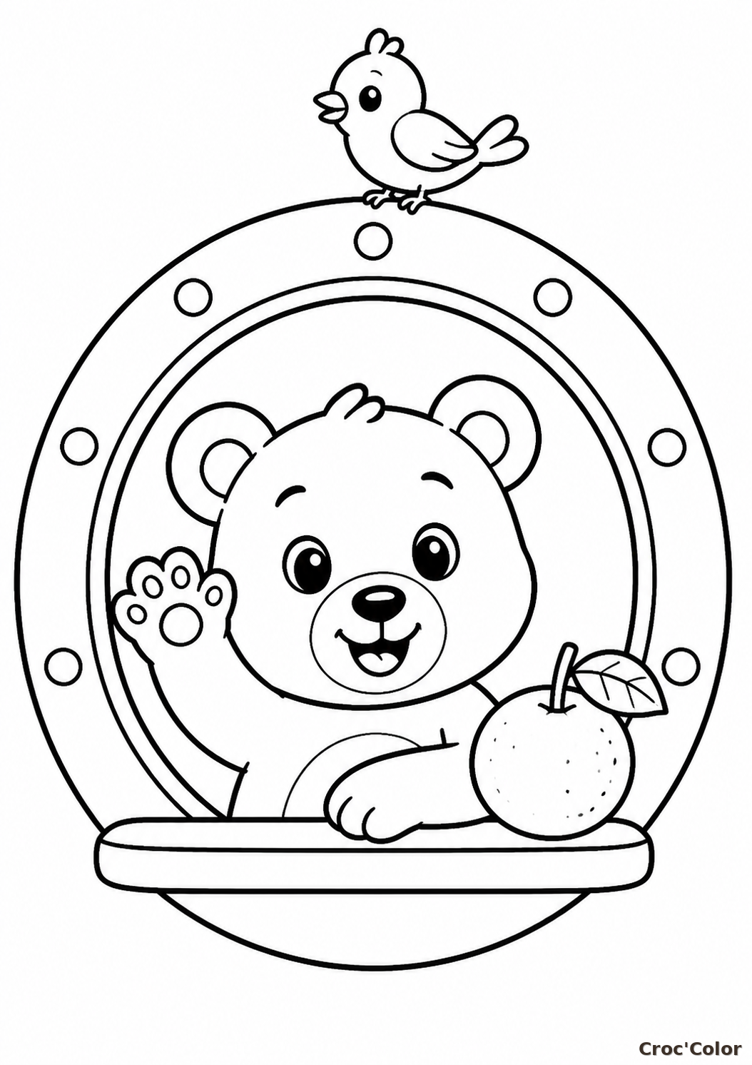Coloriage Lettre O comme Ourson et Oiseau - Abécédaire Maternelle à Imprimer