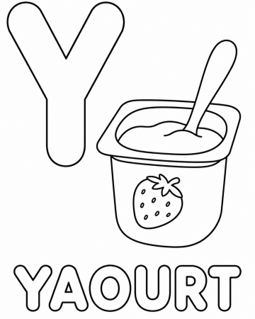 Coloriage Lettre Y comme Yaourt - Abécédaire Maternelle à Imprimer