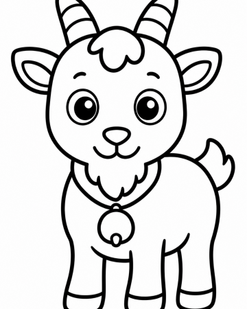 Coloriage Petit Bouc Mignon Maternelle - Dessin Chèvre Facile à Imprimer Gratuit