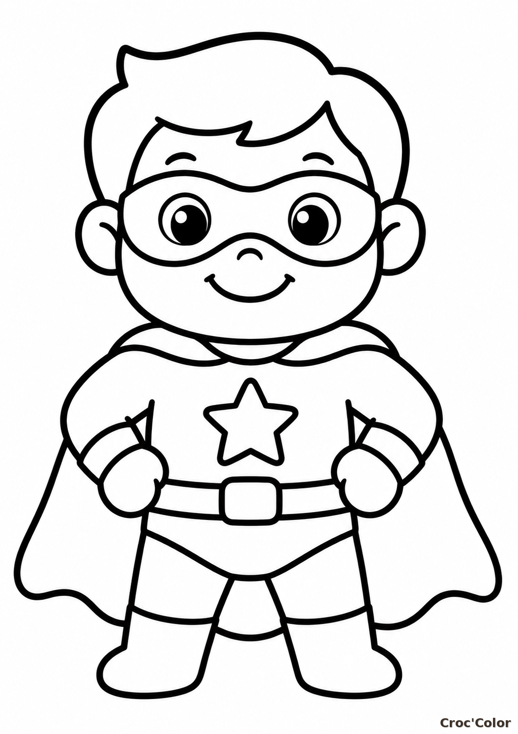 Coloriage Super-Héros Facile Maternelle - Dessin Petit Garçon Super-Héros à Imprimer Gratuit