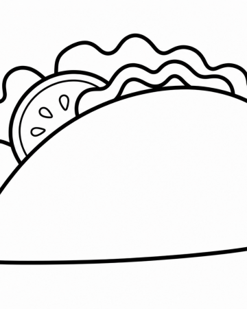 Coloriage Taco Mexicain Maternelle - Dessin Nourriture Facile à Imprimer Gratuit