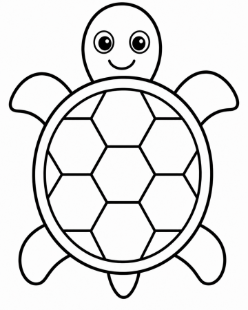 Coloriage Tortue Facile Maternelle - Dessin Petite Tortue Rigolote à Imprimer Gratuit