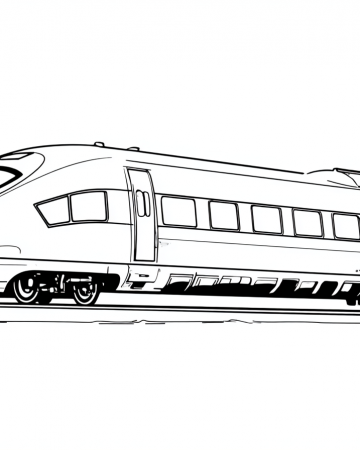 Coloriage Train à Grande Vitesse Maternelle - Dessin TGV Facile à Imprimer Gratuit