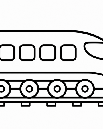 Coloriage Train Facile Maternelle - Dessin Train à Grande Vitesse à Imprimer Gratuit