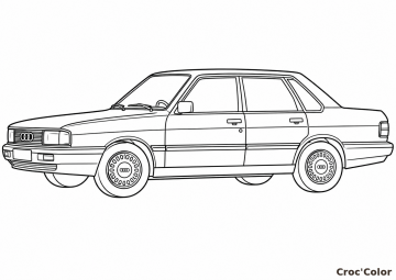 Coloriage Voiture Audi 80 Facile - Dessin Berline Classique à Imprimer Gratuit