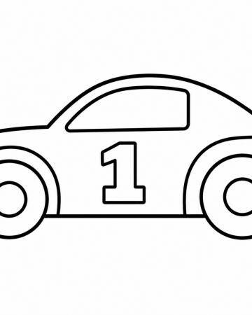 Coloriage Voiture de Course Bébé Facile - Dessin Auto de Sport Simple Maternelle à Imprimer Gratuit