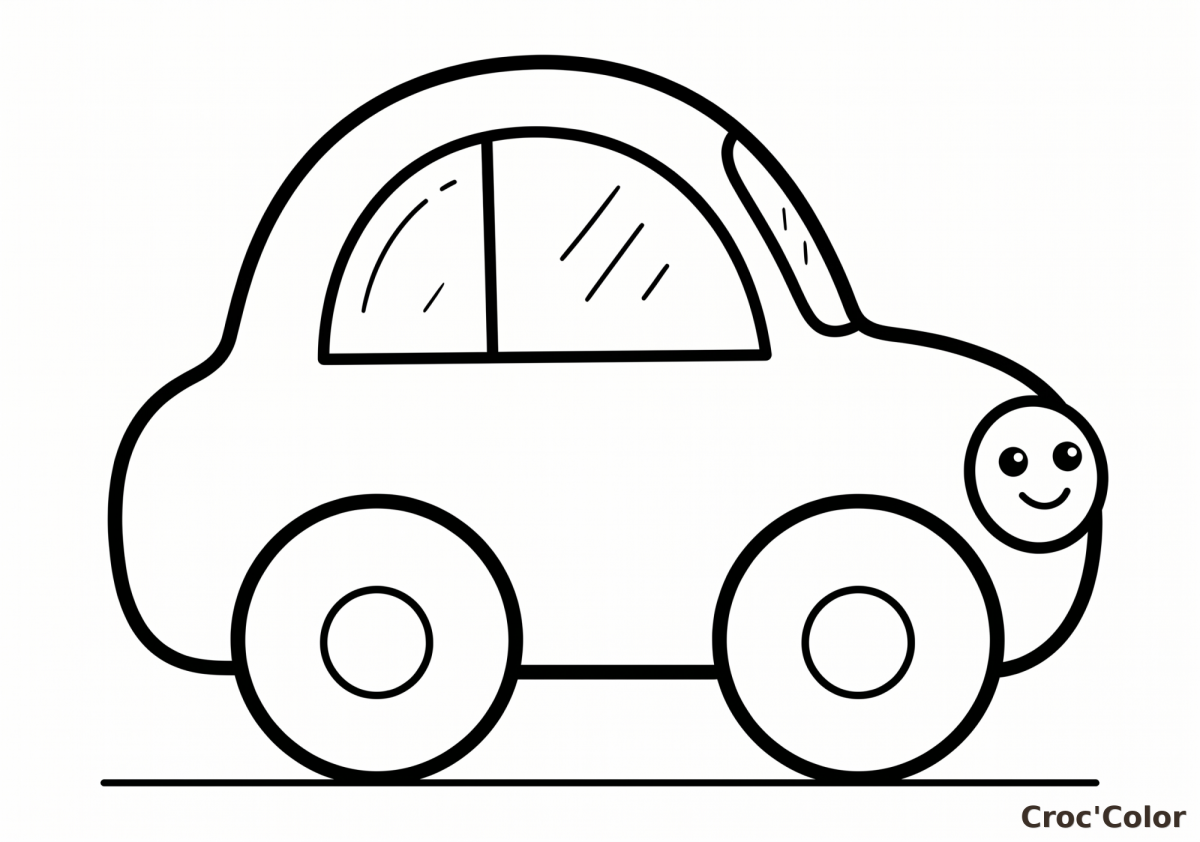 Coloriage Voiture Facile Maternelle - Dessin Camion Bébé à Imprimer