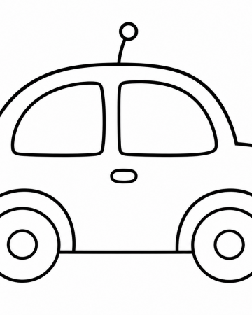 Coloriage Voiture Facile Maternelle - Dessin Petite Voiture Bulle à Imprimer Gratuit