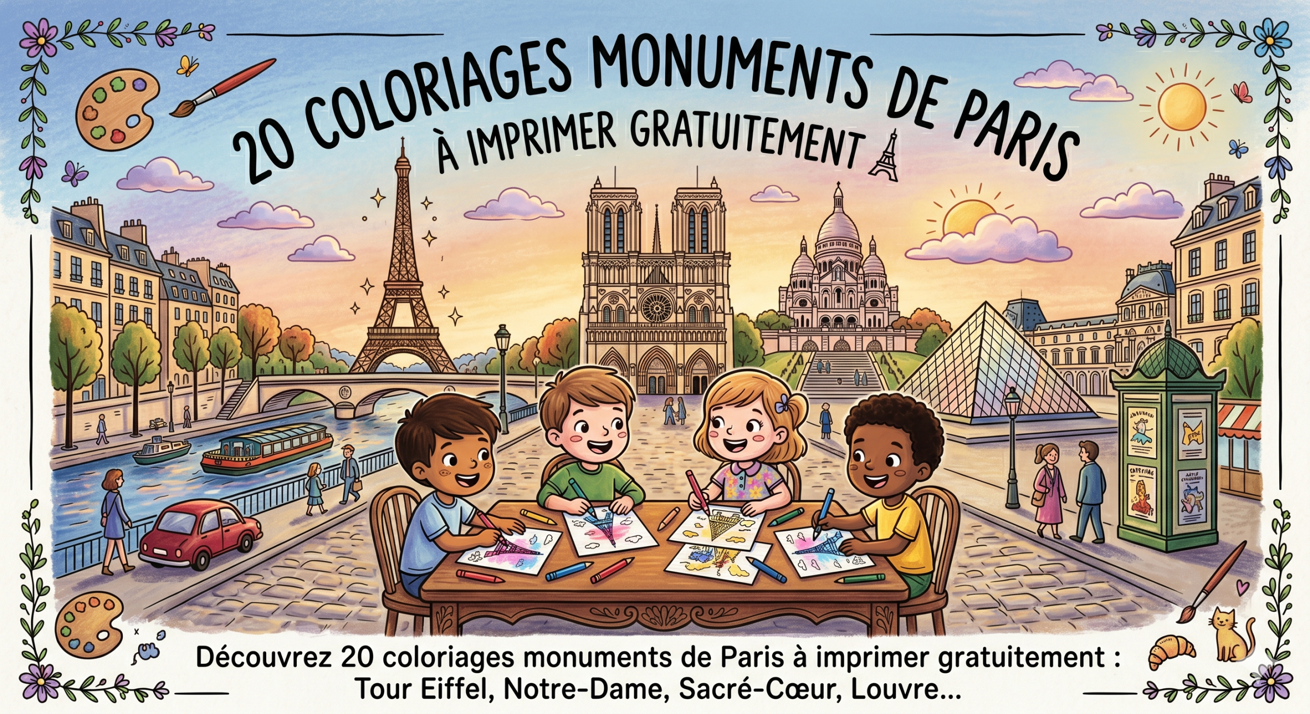coloriages monuments de Paris