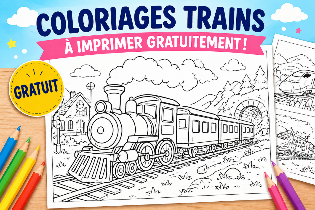 Coloriages trains gratuits