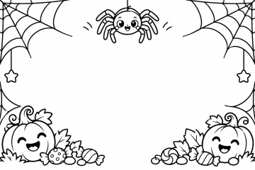 Coloriage prénom personnalisé Araignées Halloween