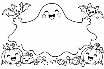 Coloriage prénom personnalisé Halloween Fantôme