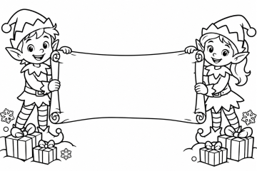 Coloriage prénom personnalisé Lutins de Noël
