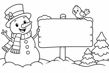 Coloriage prénom personnalisé Bonhomme de neige Noël