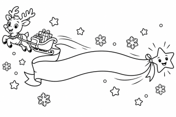 Coloriage prénom personnalisé Noël Traineau